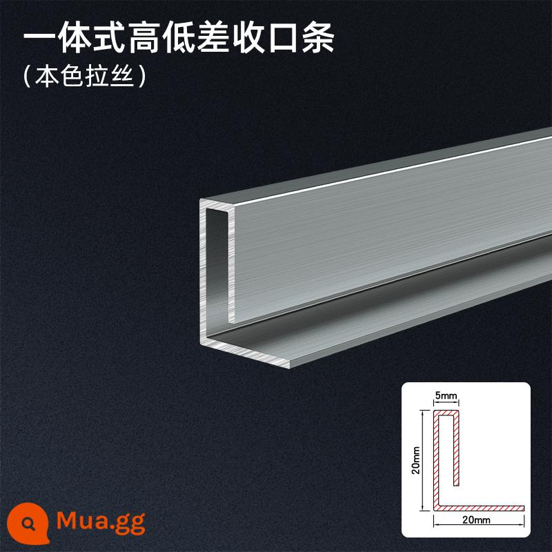 Osuge dải viền inox dải gạch chìm dải viền phòng tắm chiều cao chênh lệch ngưỡng dải đường may cực hẹp - Dải cạnh chênh lệch chiều cao 5 * 20 được chải tự nhiên (thép không gỉ 304)