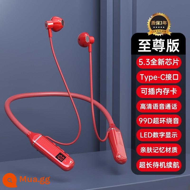 Mẫu tai nghe Bluetooth không dây đeo cổ công suất cao và bền lâu dành cho nam và nữ năm 2024 phù hợp với Huawei - Supreme Edition China Red [Âm thanh không bị méo tiếng + cải thiện thời lượng pin 150% + đeo thoải mái + bảo hành 5 năm]