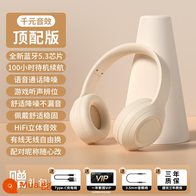 Tai nghe Bluetooth đeo đầu chính hãng có micrô giảm tiếng ồn không dây cho máy tính chơi game chất lượng âm thanh cao phù hợp với Sony - Màu trắng [Phiên bản chính thức hàng đầu] Âm thanh vòm 360° ☆ Nghe và định vị ☆ Giọng nói độ nét cao