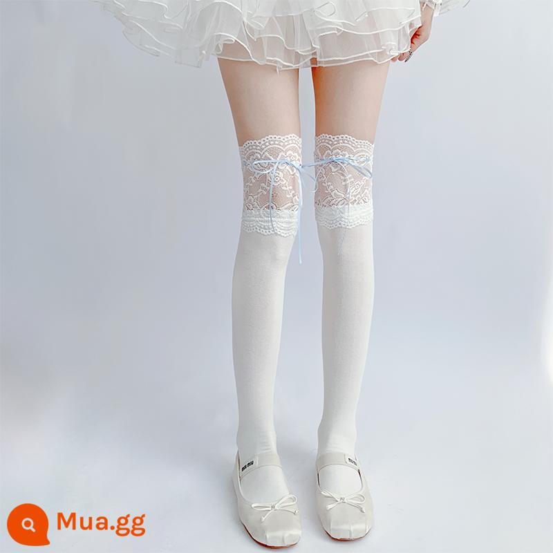 Giày bốt buộc dây qua đầu gối kiểu dáng lolita siêu đẹp mùa xuân! ! ! Phong cách nước ngoài siêu ngọt ngào ~ - Ruy băng màu xanh dài đến đầu gối*1 [Thêm vào mục yêu thích và nhận ưu tiên giao hàng] Một cặp