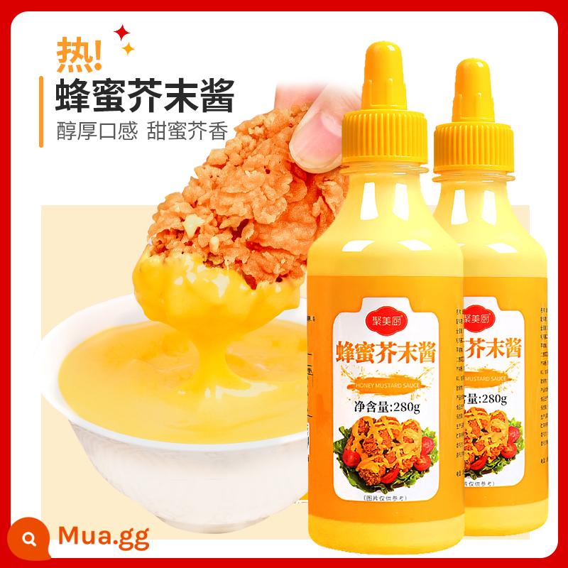 Sốt mù tạt mật ong Sốt gà rán Hàn Quốc Sốt mù tạt vàng Sốt cà chua Sốt salad Sốt cay ngọt hổ phách Gói nhỏ thương mại - [Gói Giá trị] Sốt mù tạt mật ong 280g*2 chai