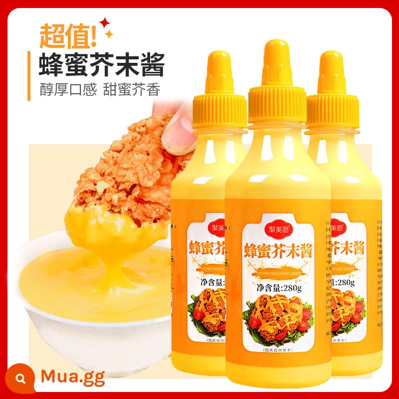 Sốt mù tạt mật ong Sốt gà rán Hàn Quốc Sốt mù tạt vàng Sốt cà chua Sốt salad Sốt cay ngọt hổ phách Gói nhỏ thương mại - [Gói bảo quản] Sốt mù tạt mật ong 280g*3 chai