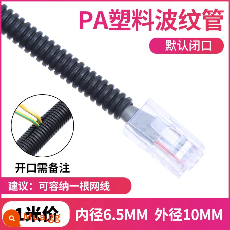 Ống thổi chống cháy PP ống ren ống luồn dây điện ống vỏ bọc điện PA nylon ống ren mở được bằng nhựa - Chất chống cháy PA AD10 (đường kính trong 6,5mm) 1 mét