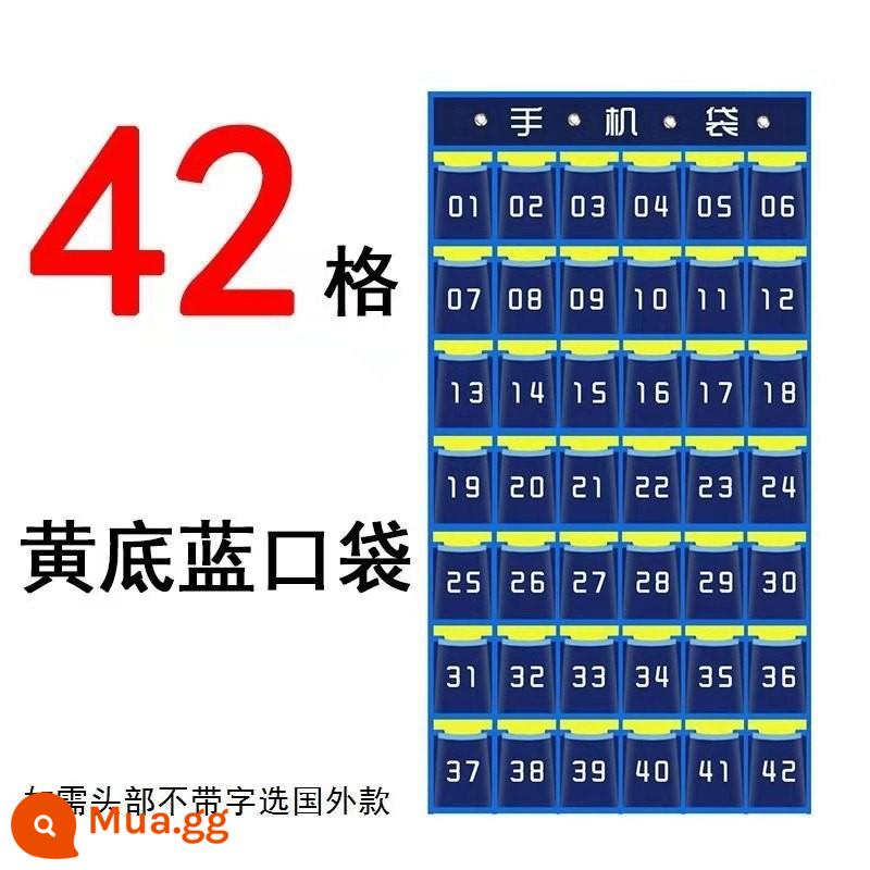 Túi lưu trữ điện thoại di động của nhân viên treo trên tường hiện vật treo tường nhiều lưới di động dành cho sinh viên mới trên tường loại đơn - Lưới B17-42 trên nền xanh và vàng