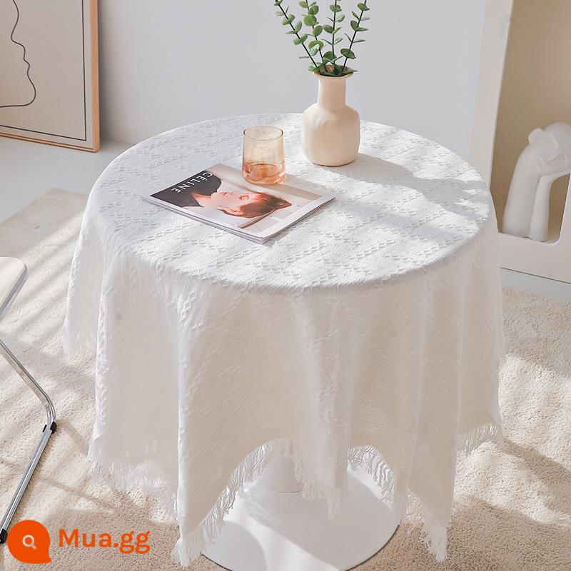 Pháp Vải Lanh Cotton Retro Khăn Trải Bàn Ren Trắng Nhật Mỹ Khăn Trải Bàn Tròn 2022 Bàn Bàn Vải Trải - Các kết xuất ở trên chỉ để hiển thị, vui lòng tham khảo kích thước đã chọn để biết kích thước phân phối cụ thể.