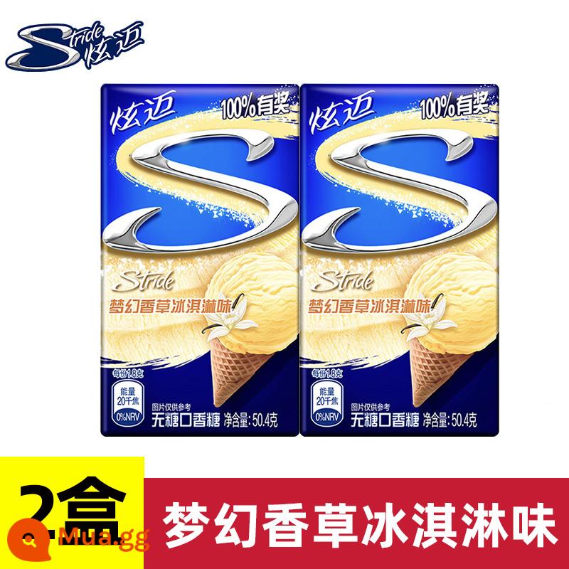 Kẹo cao su không đường Hyun Mai 28 cái * 4 hộp trắng đào bạc hà vị dưa hấu kẹo cao su bong bóng hơi thở thơm mát xylitol không đường - [2 hộp]Kem Hương Vani trong mơ*2