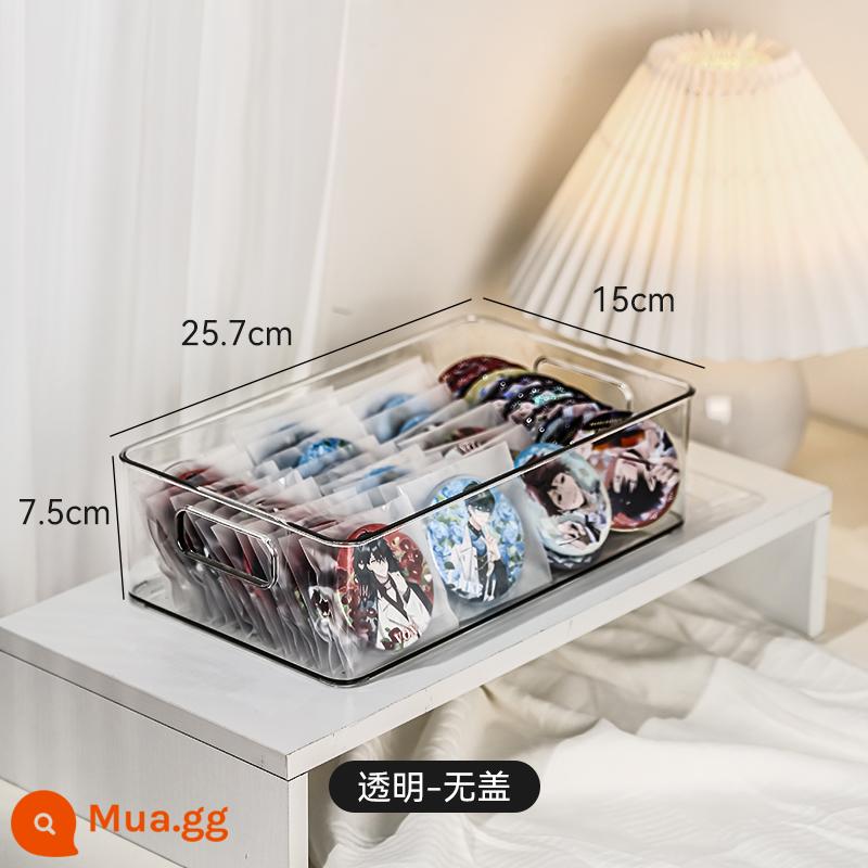 Baji hộp lưu trữ acrylic trong suốt tay tài khoản huy hiệu trâm hoàn thiện đỡ hoạt hình kê giá - Trong suốt không có nắp