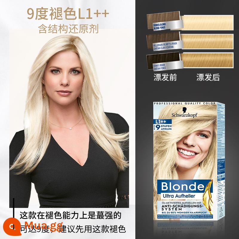 Schwarzkopf SỐNG tóc xanh đen shihualou chính thức nữ l75 bọt bong bóng 101 vật có nguyên chất kem nhuộm tóc - thuốc tẩy tóc 9 độ