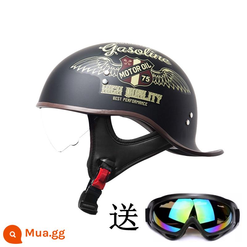 3C Chứng Nhận Xe Máy Mũ Nam Harley Mũ Bảo Hiểm Nửa Nữ Mỹ Muỗng Mũ Bảo Hiểm Nửa Ấm Bốn Mùa Retro Xe Máy Bốn Mùa - 007/112 Rider Angel (lớp lót có thể tháo rời)