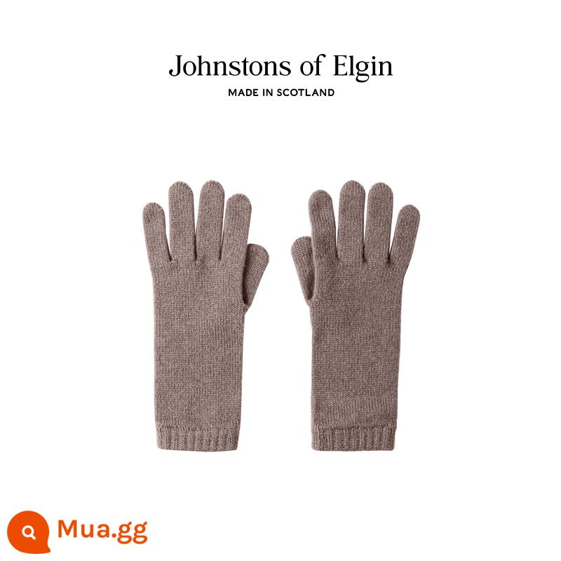 [Quà tặng năm mới] Găng tay cashmere nguyên chất dài cổ điển của cô Johnstons of Elgin dành cho nữ - rái cá nâu