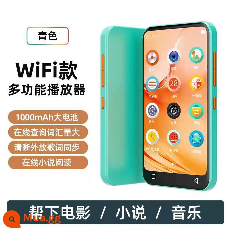 mp4wifi Truy cập Internet Bluetooth mp3 đọc tiểu thuyết chuyên dụng máy nghe nhạc p3 Walkman phiên bản sinh viên mp6 siêu mỏng mp5 - Màu lục lam [wifi + Bluetooth + Màn hình màu HD]