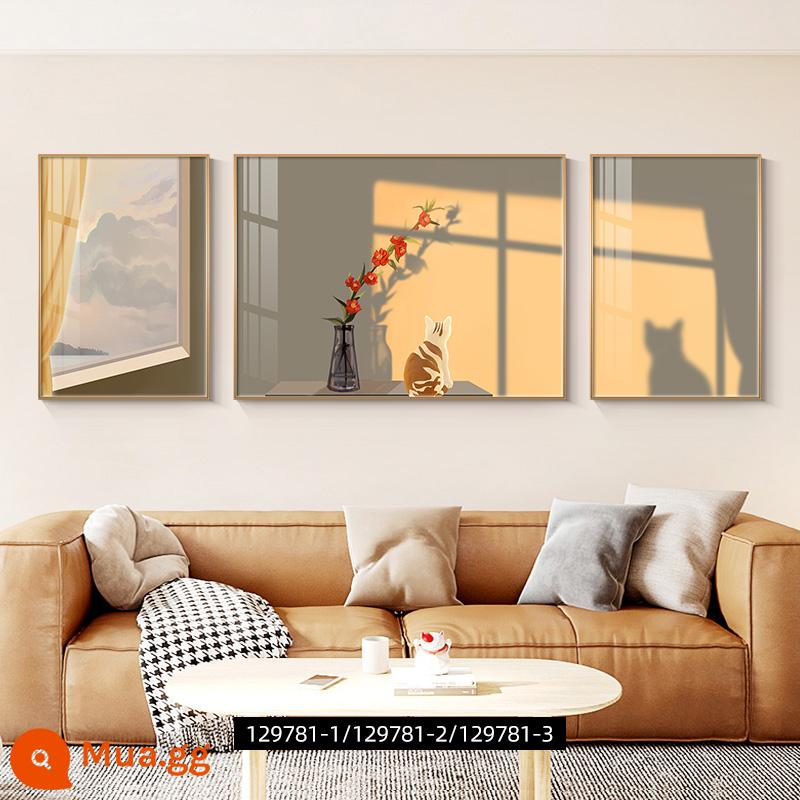 Phong cách Bắc Âu phòng khách tranh trang trí hoa đẹp biển sofa nền treo tường tối giản hiện đại bức tranh tường bộ ba cao cấp - đồ vật im lặng wabi