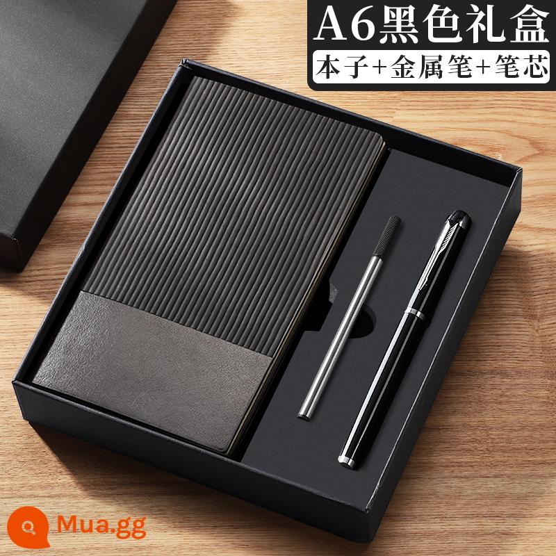 A6 máy tính xách tay cuốn sách nhỏ di động nhỏ mini xách tay bỏ túi văn phòng kinh doanh làm việc notepad cuốn sách nhỏ ghi nhớ cuộc họp cuốn sách tùy chỉnh có thể in logo - Bộ 3 tờ A6 đen (100 tờ) (bút ký + ruột bút)