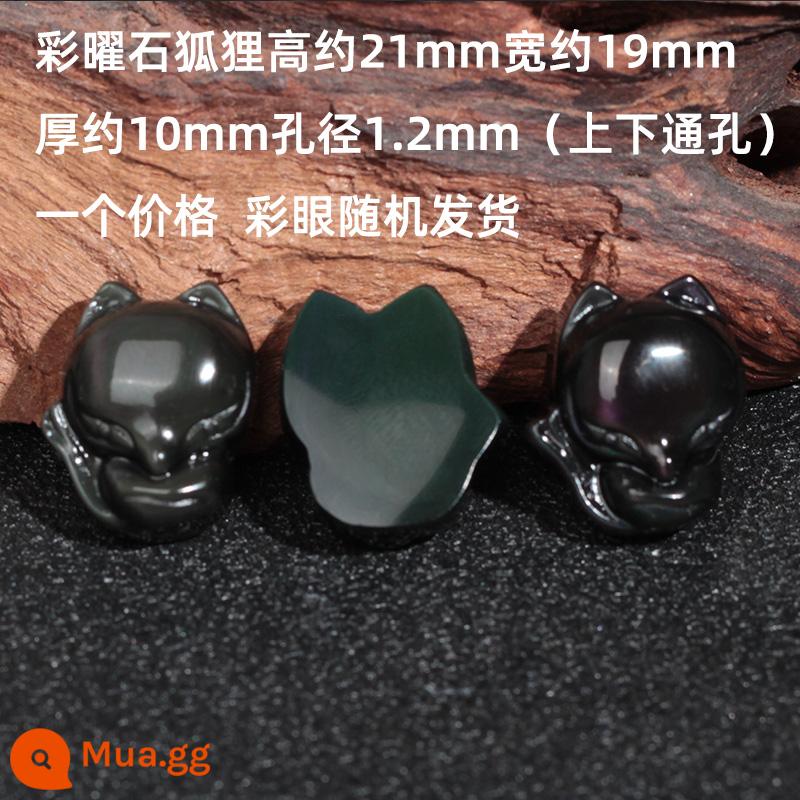 Đôi mắt vàng tự nhiên vàng obsidian lỏng hạt vàng đen obsidian tự làm bạc obsidian vòng tay dũng cảm vòng tay pha lê phụ kiện - Cáo Obsidian đầy màu sắc [Một giá]