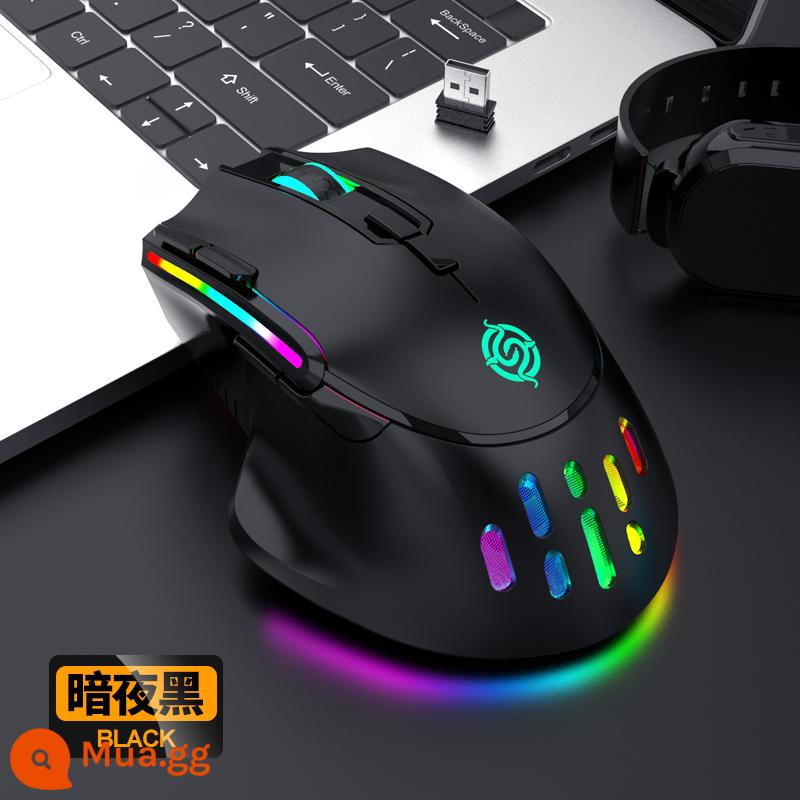 Chuột sạc không dây Viper máy tính xách tay chơi game RGB phát sáng điện cạnh tranh tay lớn chuyên dụng LOL - ✅Phiên bản không dây của Dark Night Black đi kèm miếng lót chuột chơi game