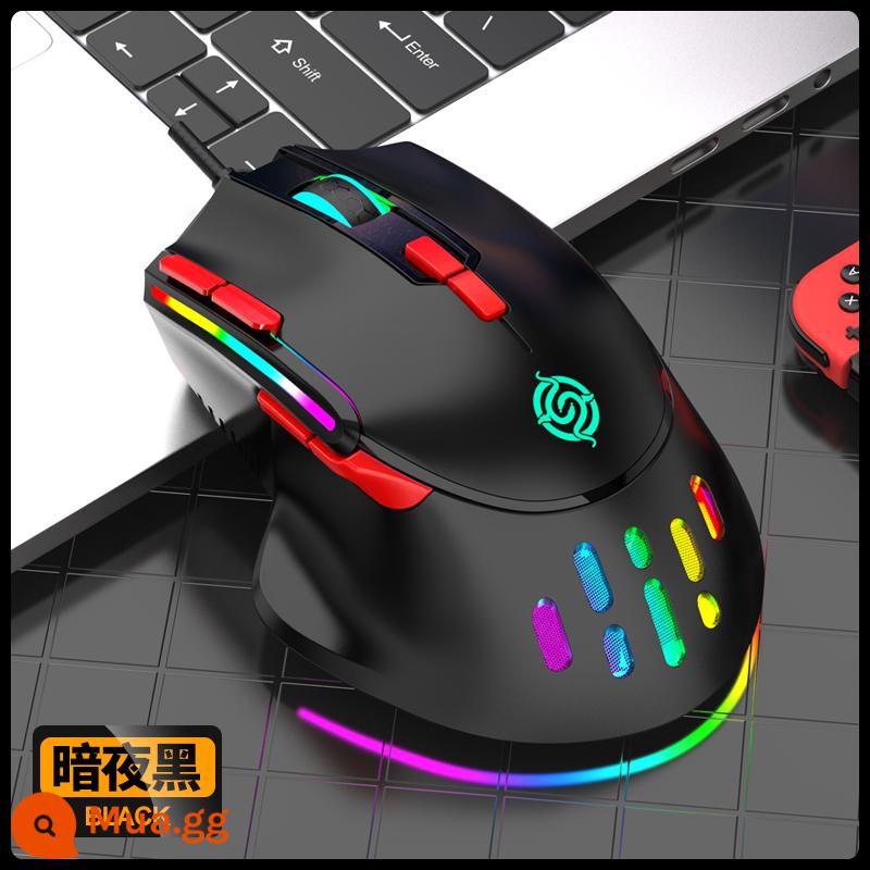 Chuột sạc không dây Viper máy tính xách tay chơi game RGB phát sáng điện cạnh tranh tay lớn chuyên dụng LOL - ✅Phiên bản cáp của Dark Night (lập trình macro lên tới 6400dpi) đi kèm miếng lót chuột miễn phí