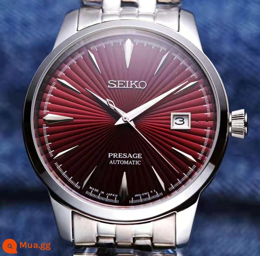 Đồng hồ Seiko nam Zhao Youting cùng phi công cocktail cảm hứng đồng hồ nam cơ khí tự động chống thấm nước SRPB41J1 - rượu vang đỏ