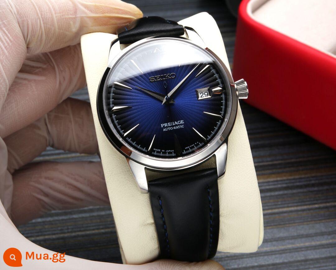 Đồng hồ Seiko nam Zhao Youting cùng phi công cocktail cảm hứng đồng hồ nam cơ khí tự động chống thấm nước SRPB41J1 - Thắt lưng màu xanh đậm