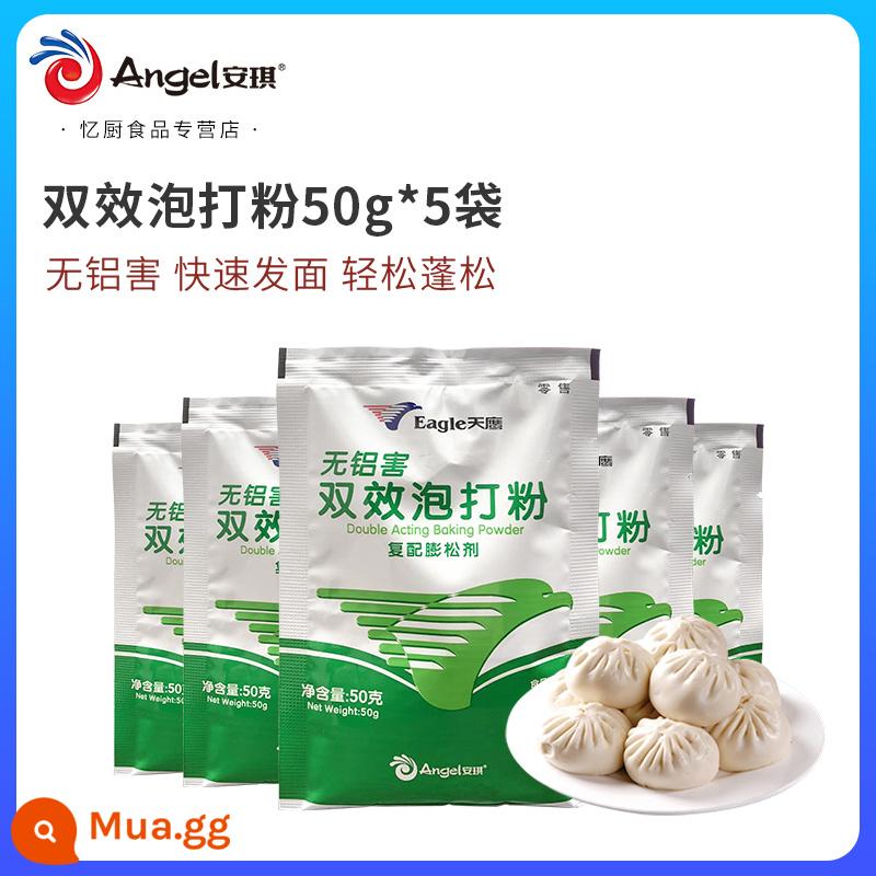 Angel Hundred Diamond Không Nhôm Bột Làm Bánh Tác Dụng Kép Home Pack Nướng Bánh Hộ Gia Đình Ăn Được Bánh Bao Lông Tơ Đại Lý - Bột nở tác dụng kép 50g*5 gói kèm thìa đong