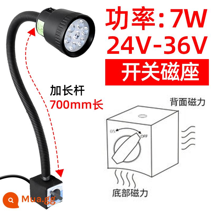 Thanh mở rộng máy công cụ đèn làm việc LED vòi đa năng có thể điều chỉnh cánh tay dài đèn máy tiện đèn - Công tắc đế từ 700 cực (24~36V) 7W