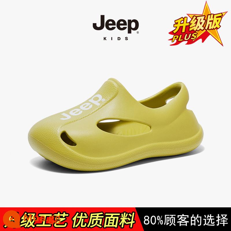 Giày có lỗ Jeep giày xăng đan trẻ em bé trai và bé gái mùa hè Bao Đầu giày bé gái giày đi biển bé gái dép đi trong nhà - Xanh lục [nâng cấp]