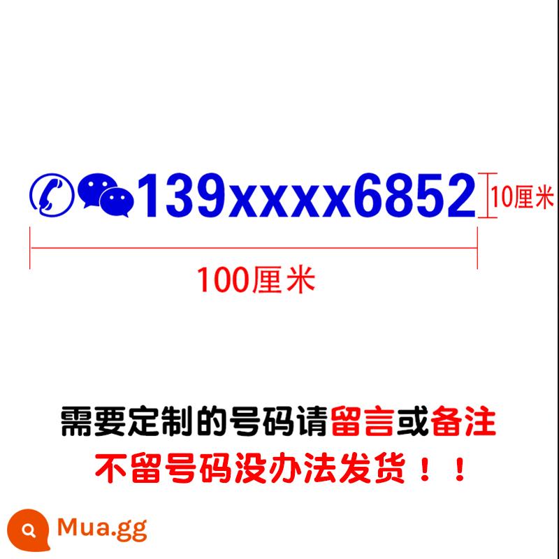 Tay lạ cho thuê số điện thoại nhãn dán xe cần cẩu xe tải điện thoại di động quảng cáo kỹ thuật số phản chiếu tùy chỉnh nhãn dán xe - Phản quang màu xanh 100*10cm vui lòng để lại số điện thoại