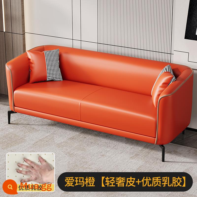 Sofa căn hộ nhỏ phòng khách đơn giản Internet người nổi tiếng đôi ba người căn hộ cho thuê phòng cửa hàng quần áo thẩm mỹ viện công nghệ vải - Mủ cao cấp màu cam Emma (da nhẹ sang trọng)