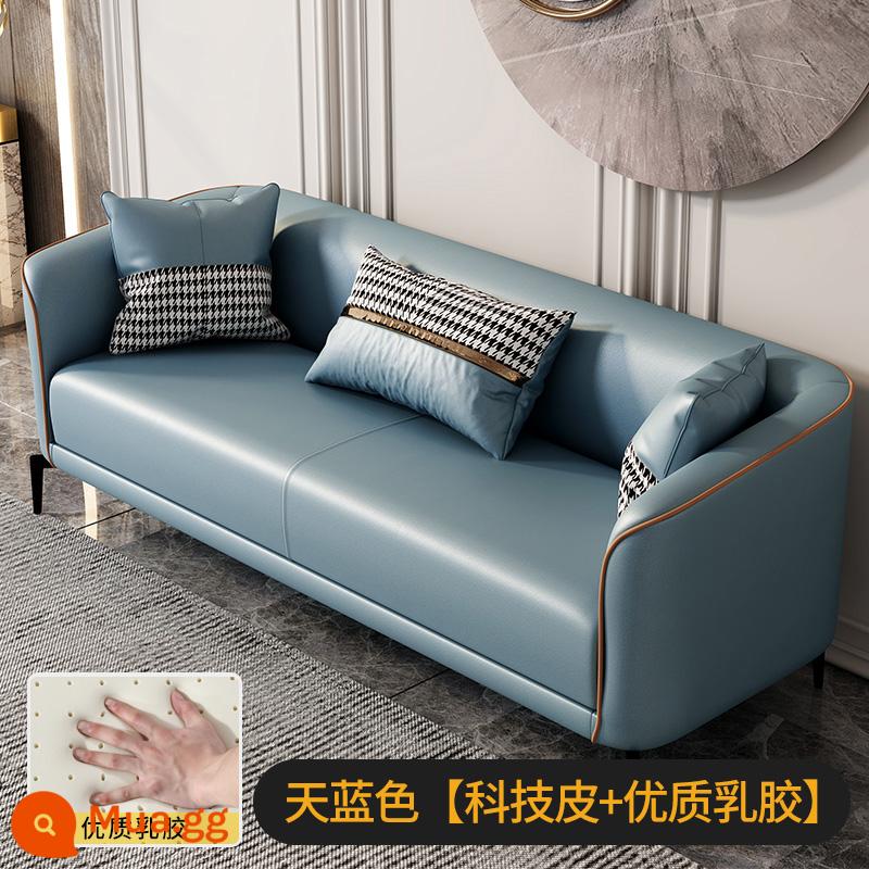 Sofa căn hộ nhỏ phòng khách đơn giản Internet người nổi tiếng đôi ba người căn hộ cho thuê phòng cửa hàng quần áo thẩm mỹ viện công nghệ vải - Xanh da trời <Da kỹ thuật> Mủ cao su chất lượng cao