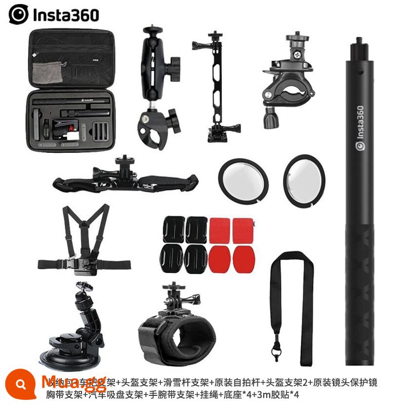 Insta360 Một X2 RS Phụ Kiện Chính Thức Hàng Chính Hãng Pin Bảo Vệ Ống Kính Đèn Flash Truyền Đồng Hành Lặn Vỏ - [Xe mô tô và trượt tuyết] Bộ phụ kiện Ghi chú Model