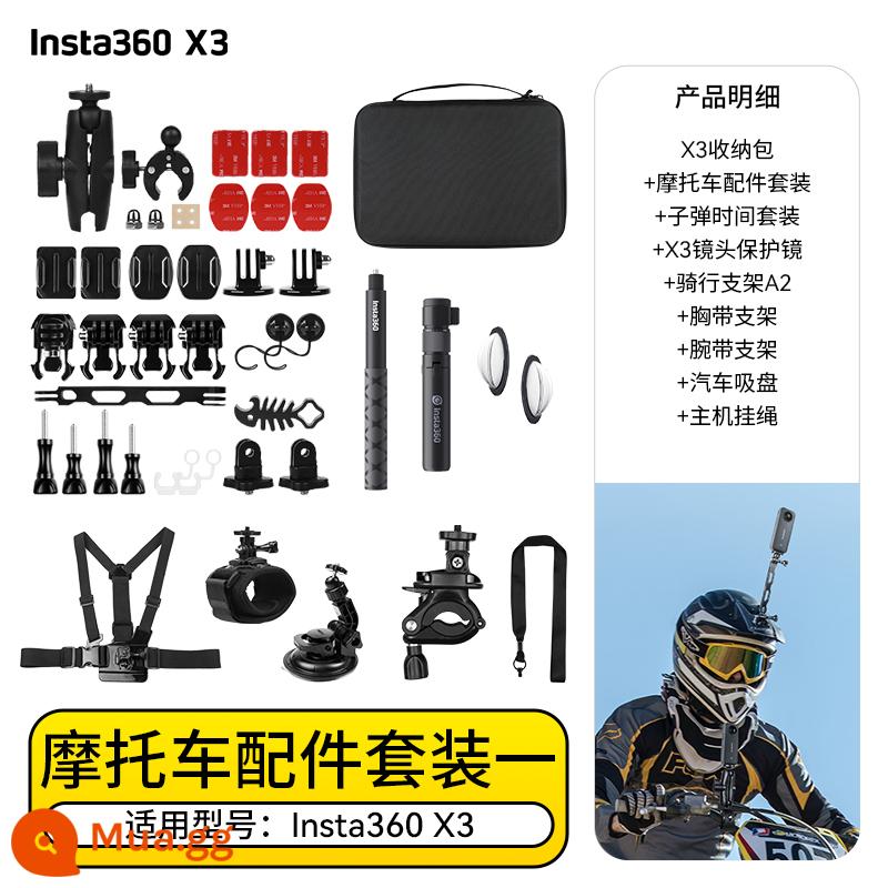 Phụ kiện máy ảnh chuyển động toàn cảnh Insta360 X3 Cưỡi trượt tuyết Lặn Giá đỡ đầu máy - Bộ phụ kiện xe máy X3 1