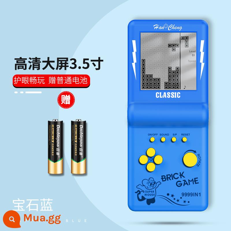 Máy chơi game Tetris mới phủ lòng bàn tay trẻ em cổ xưa nỗi nhớ di động cầm tay trường tiểu học khối lập phương thời thơ ấu có thể sạc lại máy chơi game cổ điển đồ chơi giáo dục giải nén hiện vật kiểu cũ mini nhỏ - "Màn hình 3,5 inch độ phân giải cao, bảo vệ mắt và giảm căng thẳng" [Sapphire Blue] Pin thông thường miễn phí