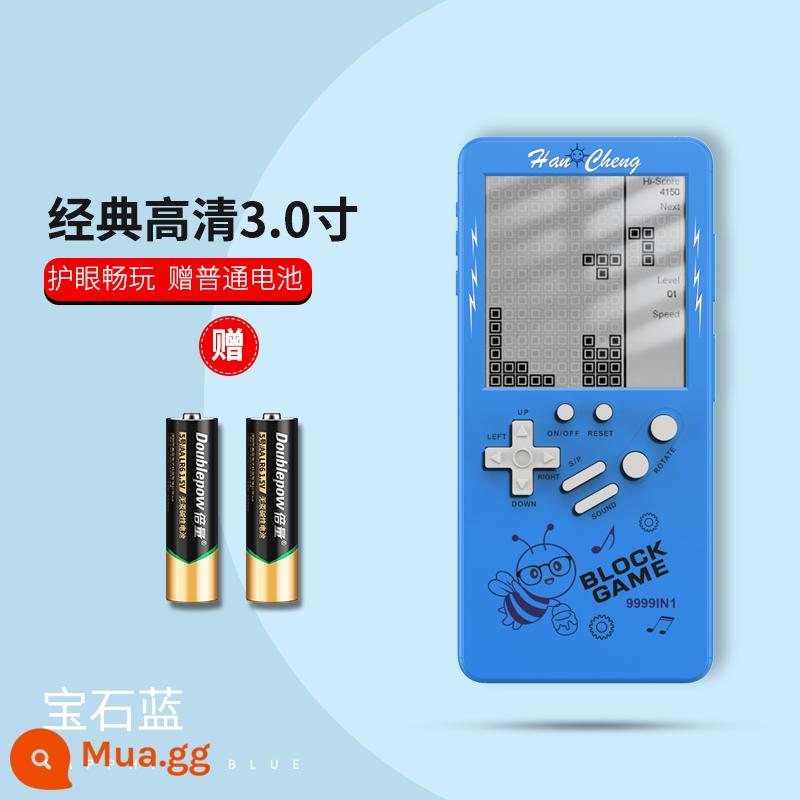 Máy chơi game Tetris mới phủ lòng bàn tay trẻ em cổ xưa nỗi nhớ di động cầm tay trường tiểu học khối lập phương thời thơ ấu có thể sạc lại máy chơi game cổ điển đồ chơi giáo dục giải nén hiện vật kiểu cũ mini nhỏ - "Màn hình 3.0 inch độ phân giải cao, bảo vệ mắt và giảm căng thẳng" [Sapphire Blue] Pin thông thường miễn phí