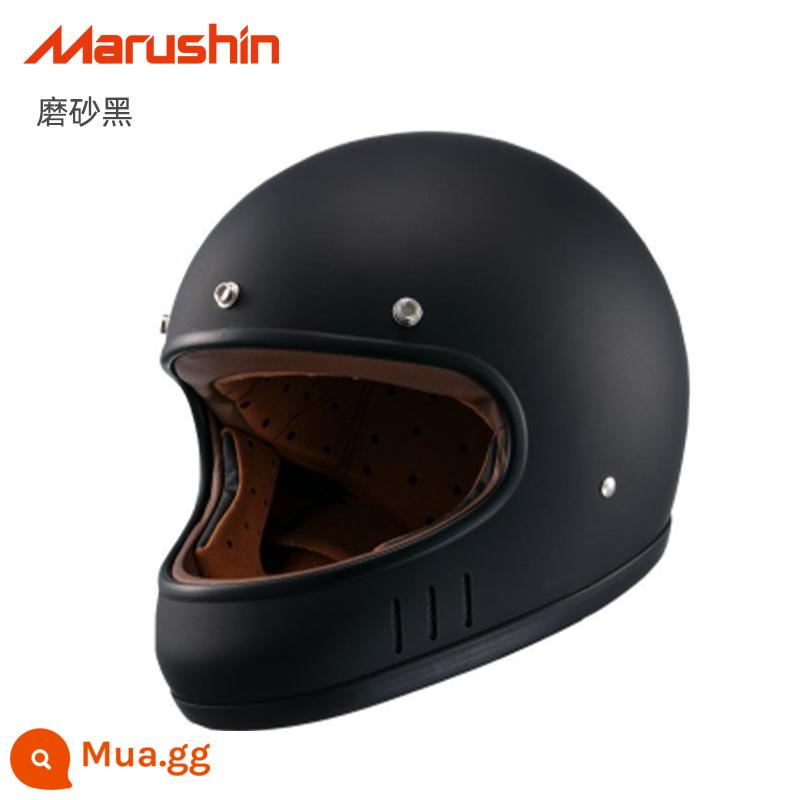 Nhật Bản MARUSHIN chính thức xe máy đầu máy xe lửa Harley bốn mùa mũ bảo hiểm full retro mũ bảo hiểm MNF2DRILL - Hàng có sẵn màu đen mờ