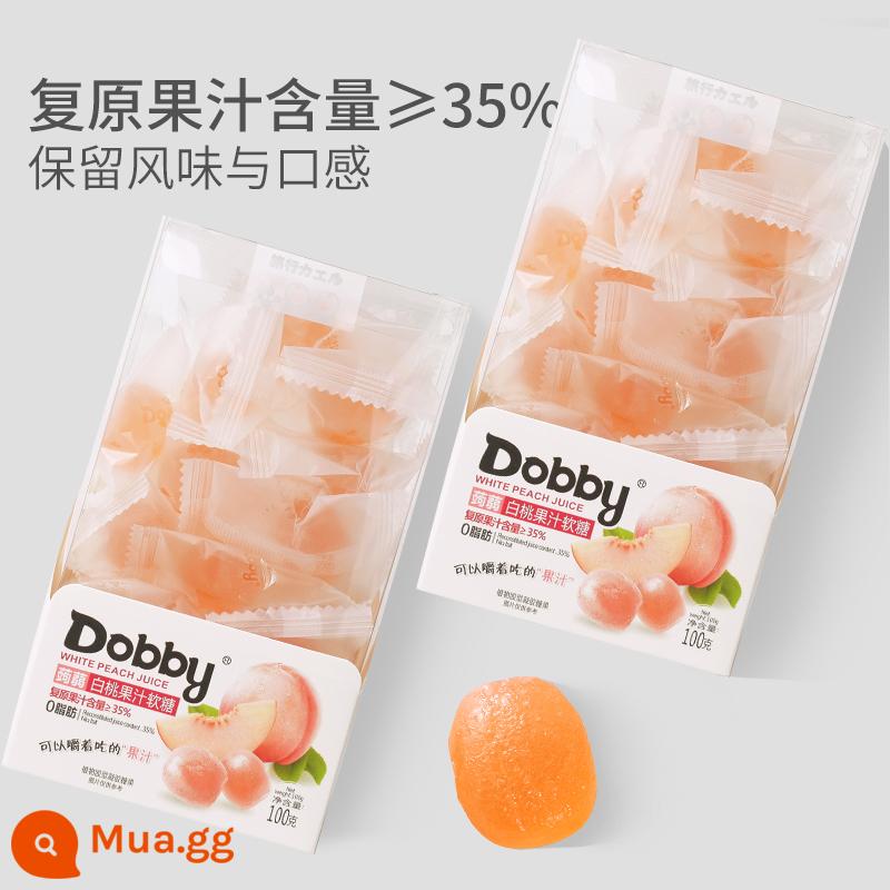 dobby dobby ếch du lịch giáng sinh kẹo dẻo trái cây xoài trắng nước đào kẹo snack chanh dây - Kẹo dẻo đào trắng❤*3 hộp