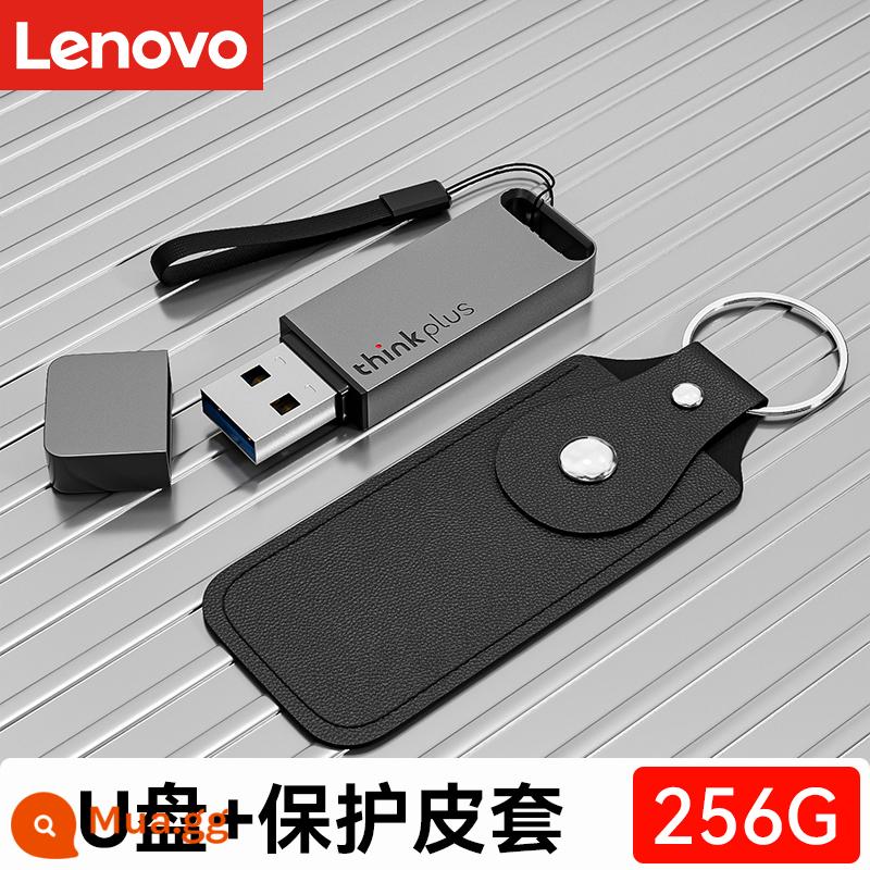 Ổ đĩa flash trạng thái rắn của Lenovo typec giao diện kép thinkplus bộ nhớ flash 1t tốc độ cao di động hai đầu dung lượng lớn 256g - [Giao diện đơn] 256G-Tốc độ cao 120M/S + Bao da bảo vệ