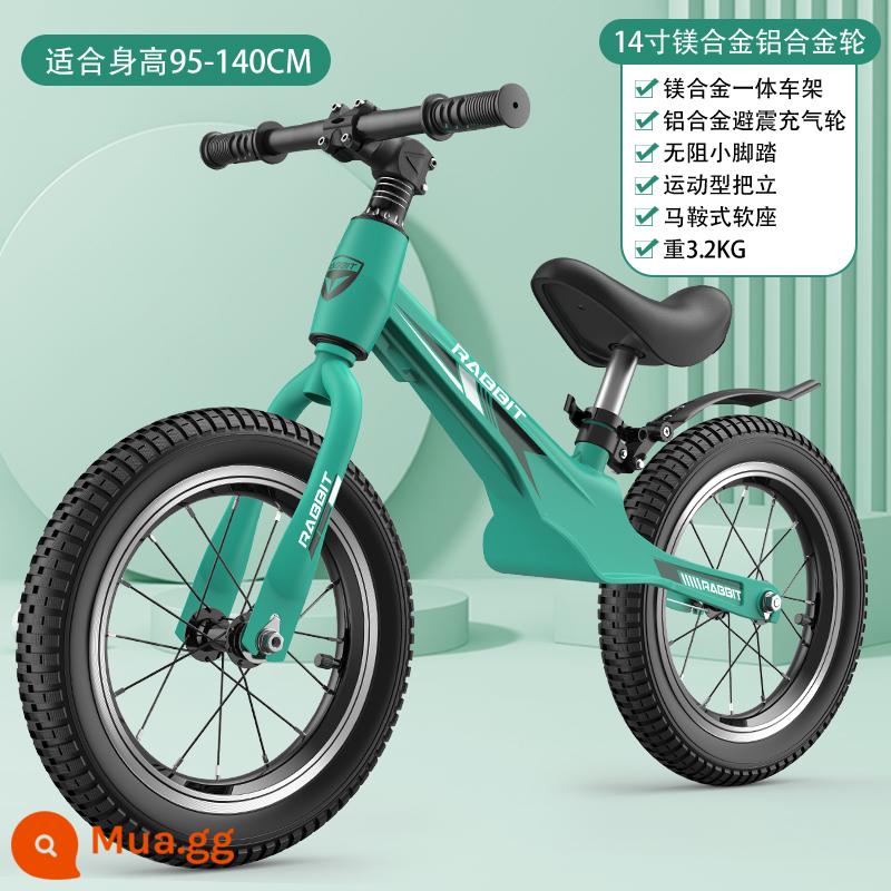 Xe thăng bằng trẻ em 1-3-68 tuổi không cần đạp xe trượt scooter bé trai xe trượt scooter bé gái xe đạp đồ chơi nhỏ - Lốp khí nén Malachite xanh/hợp kim magie 14 inch/hợp kim nhôm phù hợp với chiều cao 95-140CM