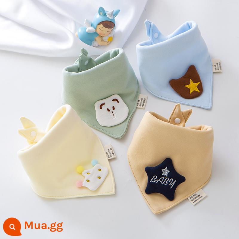 Bé nước bọt khăn nguyên chất yếm cotton sơ sinh chống nôn sữa yếm trẻ em khăn choàng nước bọt bé tam giác khăn mùa thu đông - Bé trai siêu dễ thương (nâng cấp kiểu dáng siêu mềm - thêm phụ kiện) gói 4