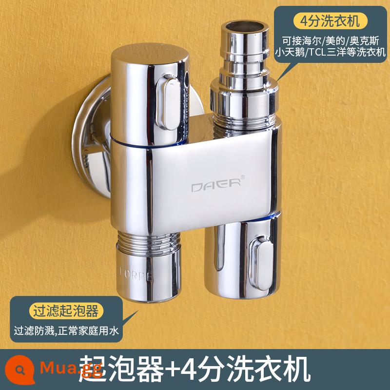 Mini lên xuống thành 2 đầu ra van tam giác 1 đầu 2 đầu cắt đôi dùng xịt toilet vòi chia nước vòi máy giặt - [Mở trên dưới mini] vòi máy giặt + vòi lưới chống văng