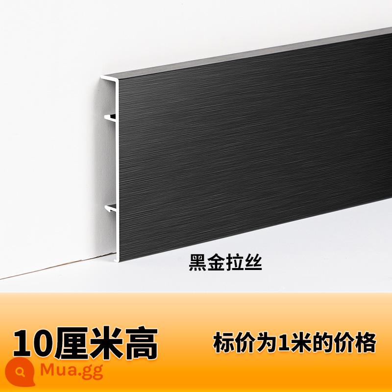 Sukabao ốp chân tường bằng hợp kim nhôm titan đen kim loại 4 cm 6cm8cm10cm dán góc ốp chân tường bằng thép không gỉ dòng ốp chân tường - Vàng đen chải 10cm-1m