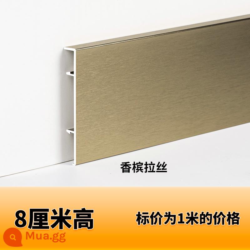 Sukabao ốp chân tường bằng hợp kim nhôm titan đen kim loại 4 cm 6cm8cm10cm dán góc ốp chân tường bằng thép không gỉ dòng ốp chân tường - 8cm-1m-sâm panh chải vàng