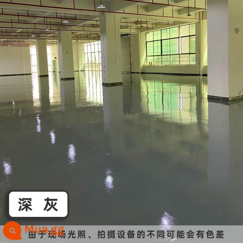 Sơn sàn nhựa epoxy nhà xưởng sơn sàn xi măng sơn chịu mài mòn chống trượt sàn nhà để xe sơn tự san phẳng trong nhà - [Xám đậm 20L] Dùng cho nhà xưởng, nhà xưởng (Xám đậm 20L)