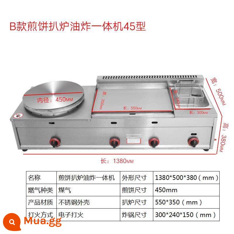 Bánh xèo vỉ nướng Tất cả các quầy gas thương mại Bánh xèo trứng Mì lạnh nướng Bánh xèo hành lá Xiên que chiên Teppanyaki - 45 máy làm bánh pancake cố định + 55 vỉ nướng + nồi chiên