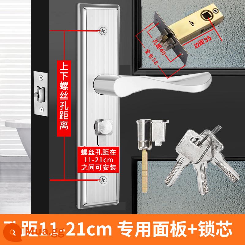 Bột phòng vệ sinh khóa cửa phòng tắm keyless nhà tắm hộ gia đình vệ sinh trong nhà hợp kim nhôm tay nắm cửa lưỡi đơn đa năng - Khóa cửa có thể điều chỉnh khoảng cách lỗ [với lưỡi khóa khoảng cách cạnh 35 mm]