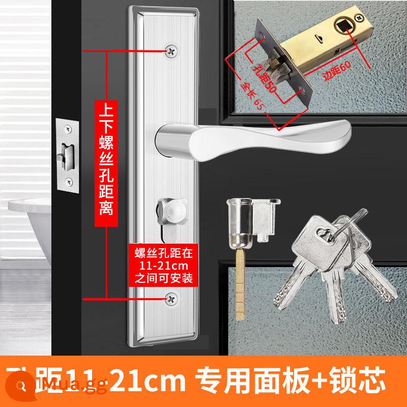 Bột phòng vệ sinh khóa cửa phòng tắm keyless nhà tắm hộ gia đình vệ sinh trong nhà hợp kim nhôm tay nắm cửa lưỡi đơn đa năng - Khóa cửa có thể điều chỉnh khoảng cách lỗ [với lưỡi khóa khoảng cách cạnh 60 mm]