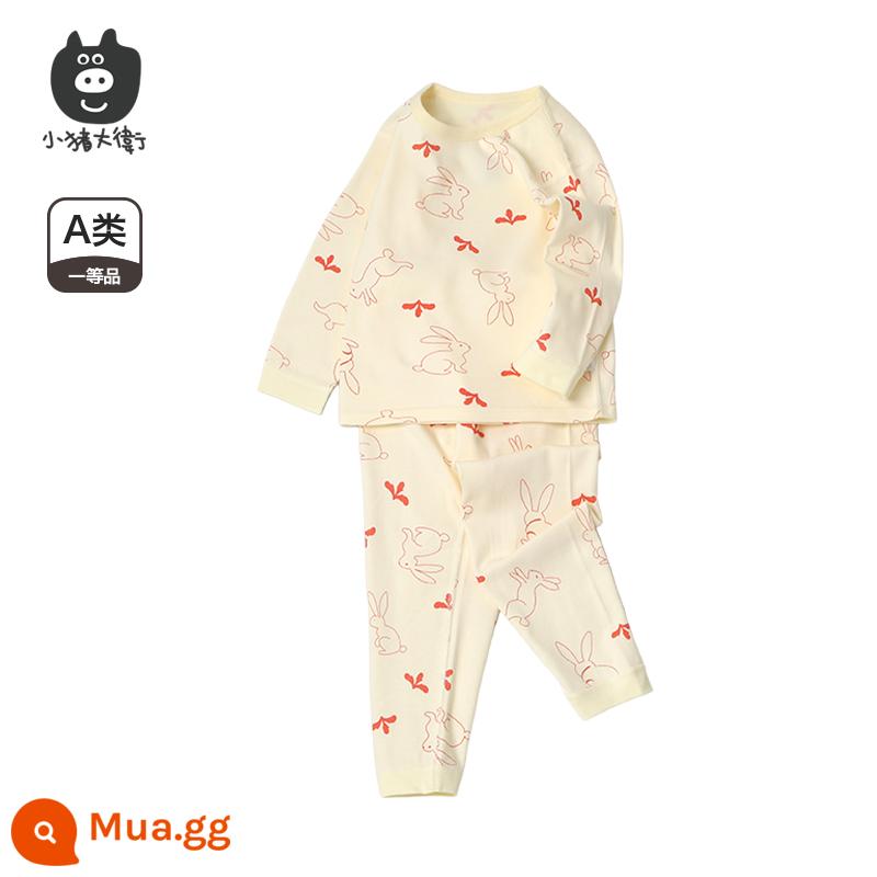 Bộ Đồ Lót Cotton Trẻ Em Piggy David Bộ Đồ Lót Cotton Bé Trai Và Bé Gái Cổ Tròn Dài Tay Quần Áo Mùa Xuân Và Quần Mùa Xuân Bộ 2 Món 2 Món - Thỏ đường đỏ bốn mùa