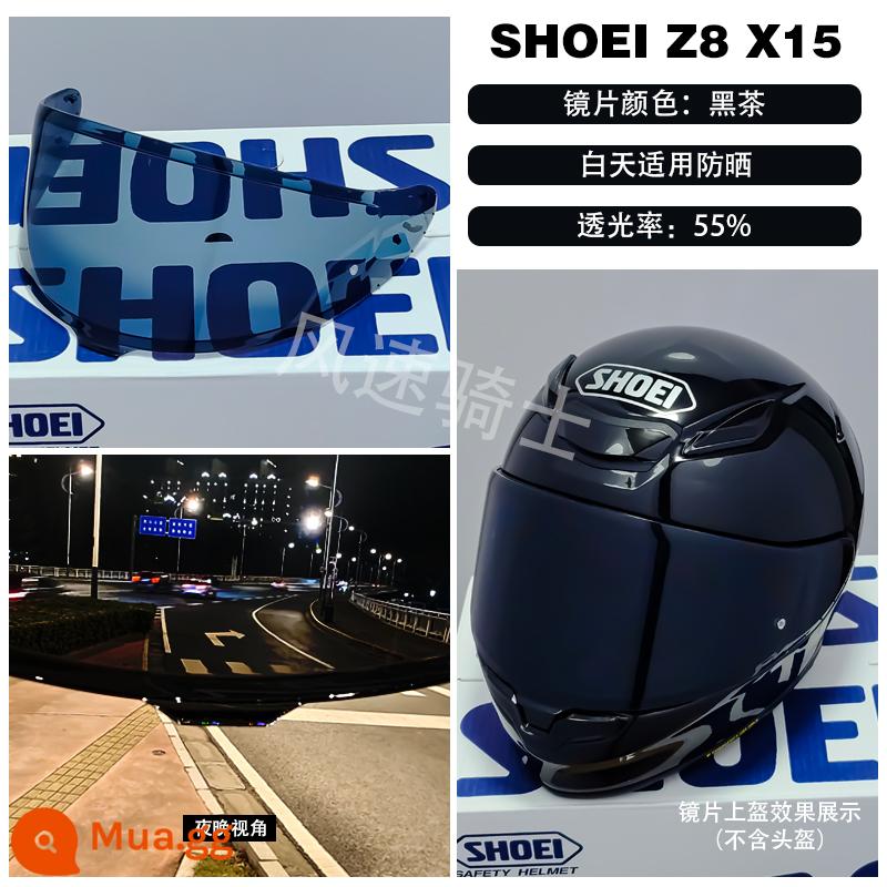 Ống kính SHOEI Z8 Z7 X14 X15 GT AIR Kính mũ bảo hiểm Glamster ngày và đêm cực quang đen chống sương mù - Z8 X15 nâu đen (che nắng cao)