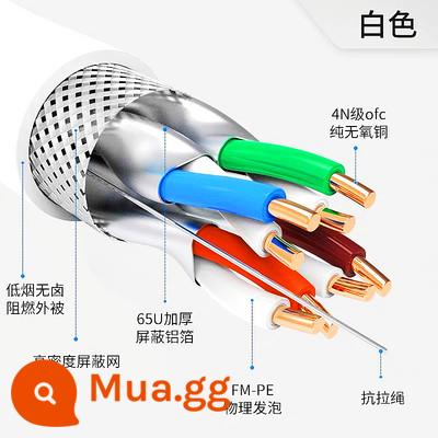 AMP tiêu chuẩn quốc gia ultra five loại 6 đường mạng Gigabit tốc độ cao 5 loại 6 màn hình kép được bảo vệ bằng đồng 8 lõi tinh khiết không chứa oxy - Thử nghiệm che chắn màn hình kép loại 7A tiêu chuẩn quốc gia 0,62 màu trắng