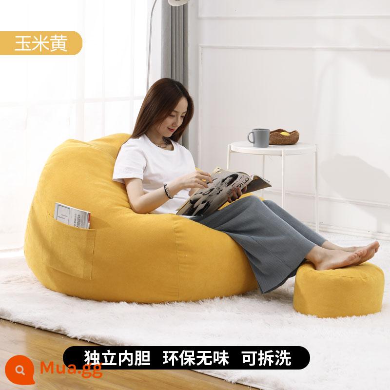 Sofa lười phòng ngủ đơn tatami căn hộ nhỏ túi đậu ghế sofa giải trí ban công túi đậu lười biếng sáng tạo - ngô vàng