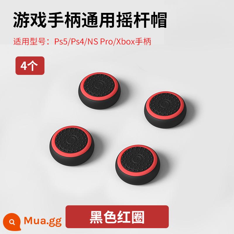 Giá trị đích thực PS5 rocker cap silicone cap PS4 NSPRO tay cầm rocker cover soft cao su cover keycap - Vòng tròn màu đỏ đen 4 nắp rocker phổ biến cho ps5/ps4/xbox/pro