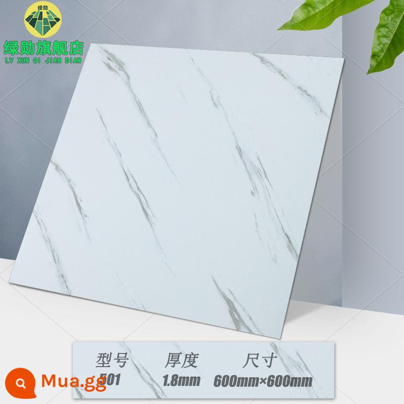 Miếng dán sàn 60×60 tự dính đá nhựa chống xi măng dán sàn ins lưới đỏ cải tạo gạch giả nhựa PVC chịu mài mòn - Bạch Tuyết 501/tự dính 600×600/độ dày 1.8㎜